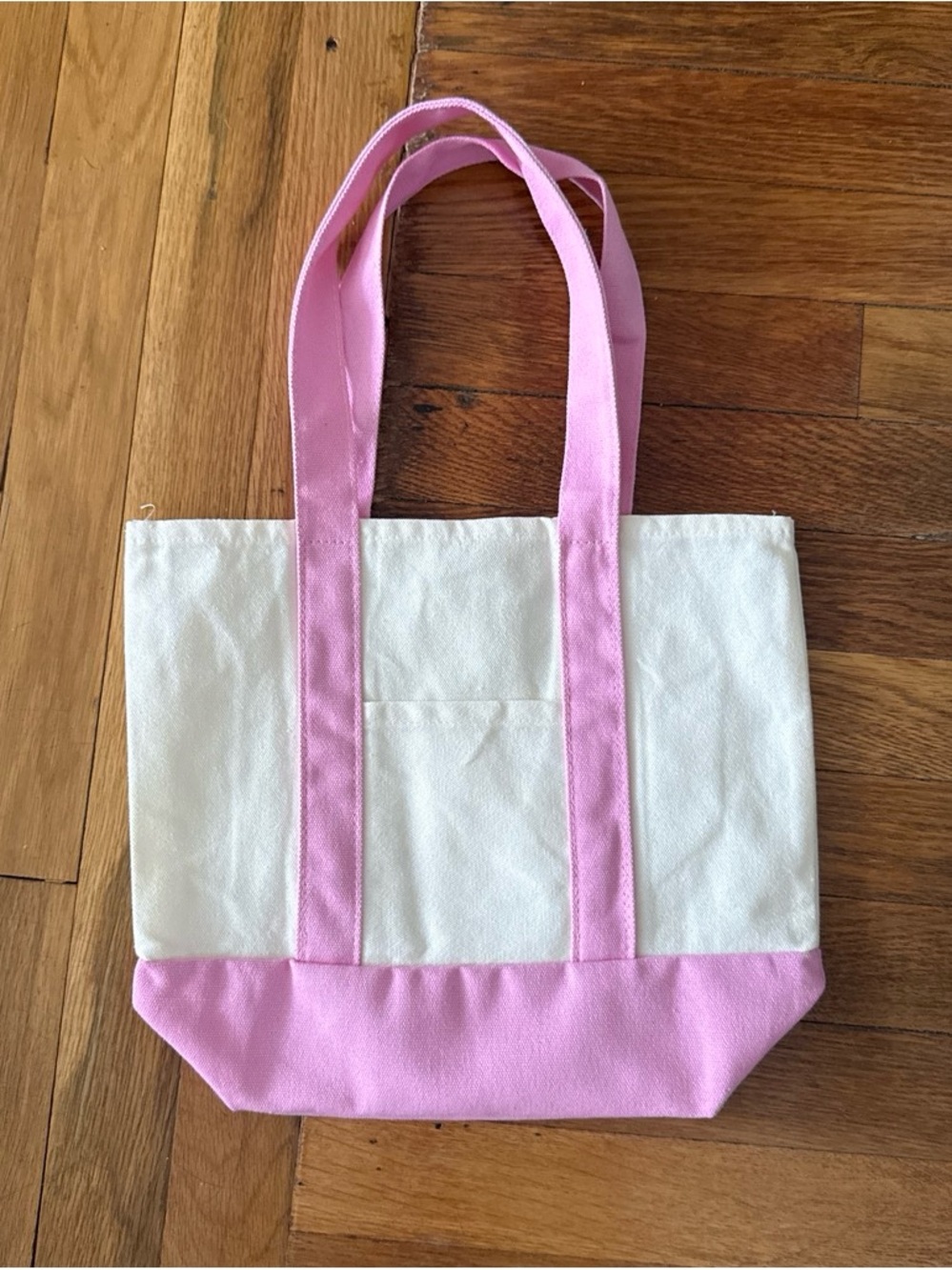Canvas Tote with Pink Trim - White and Pink Everyday Tote